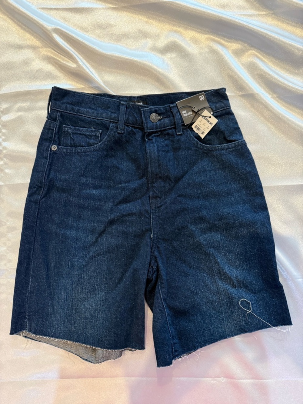 Express Dark Blue Denim Jean Shorts